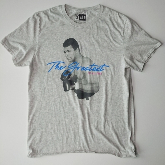 Muhammad Ali The Greatest of All Time Grey T-shirt Size Large - Picture 1 of 7